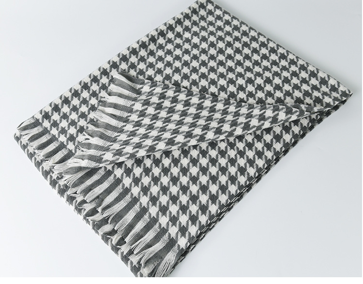 Unisex Fashion Houndstooth Imitation Cashmere Scarf display picture 4