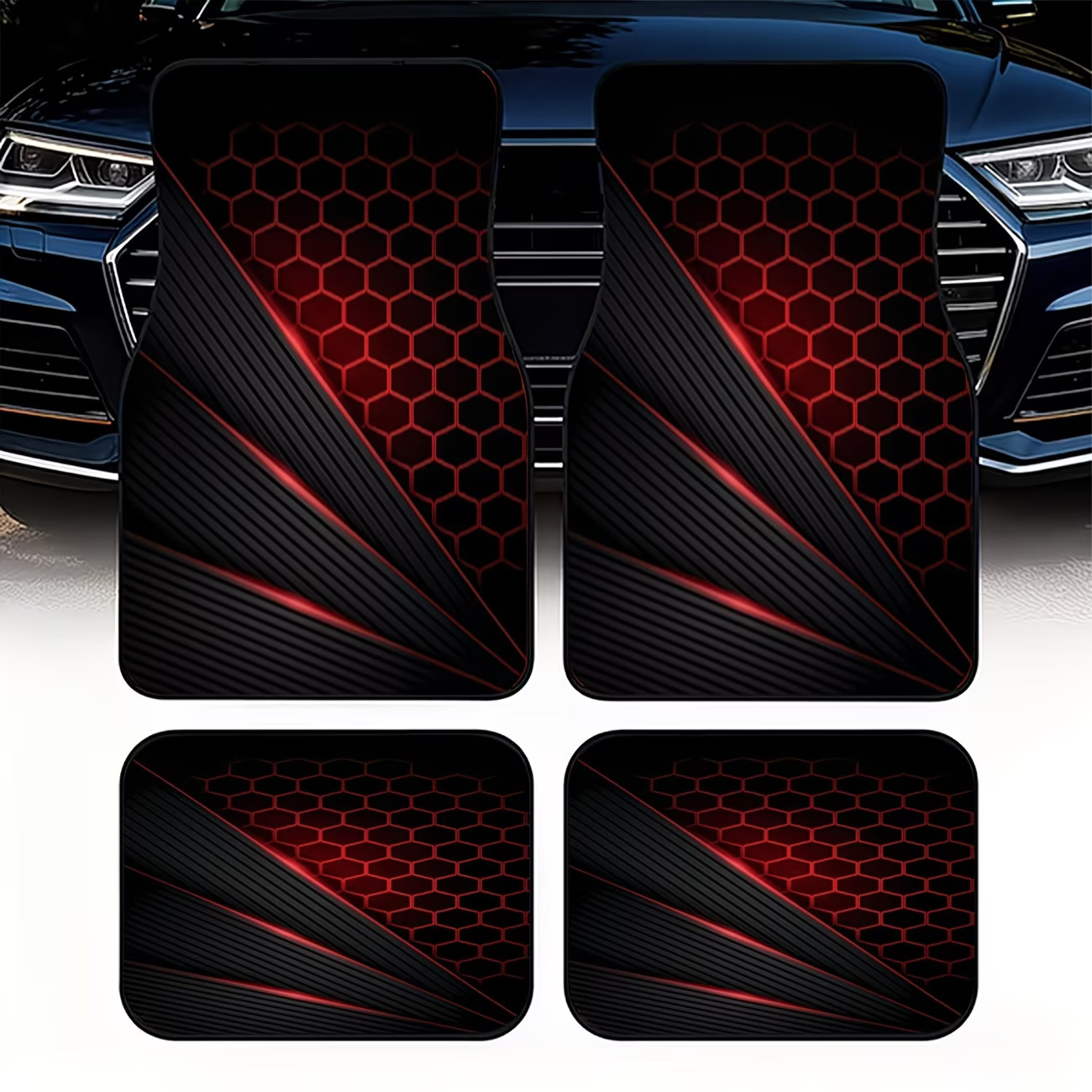 Temu's New American-Style Simple Car Floor Mats, Four-Piece Set, Dirt-Resistant and Wear-Resistant, Universal Decorative Car Floor Mats, Dropshipping