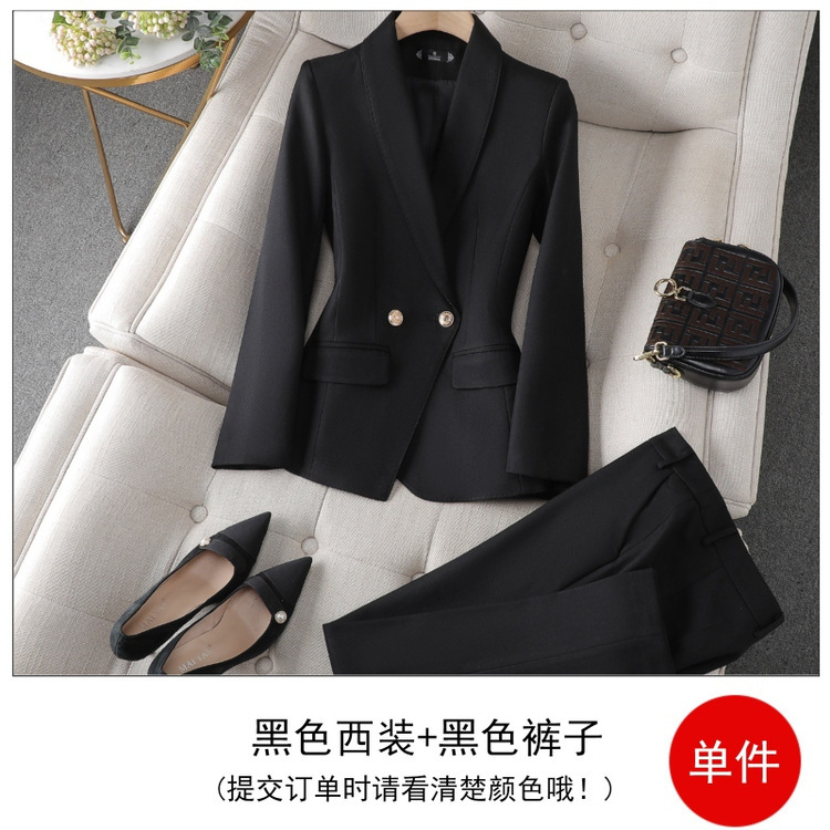 酒红色高端西装外套女春秋2025新款小个子职业正装气质西服两件套|undefined