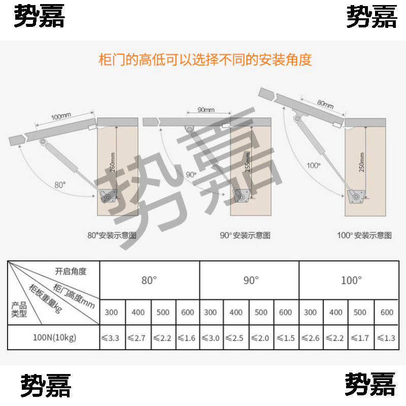 柜门支撑气压杆榻榻米支杆气动杆上开门气撑橱柜上翻门液压弹簧杆
