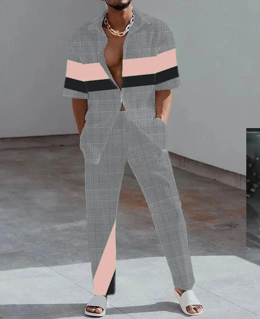 Temperamento de moda, estilo de personalidad, camisa de manga corta impresa en 3D, pantalones, MB1-MR10 de dos piezas de estilo popular para hombres