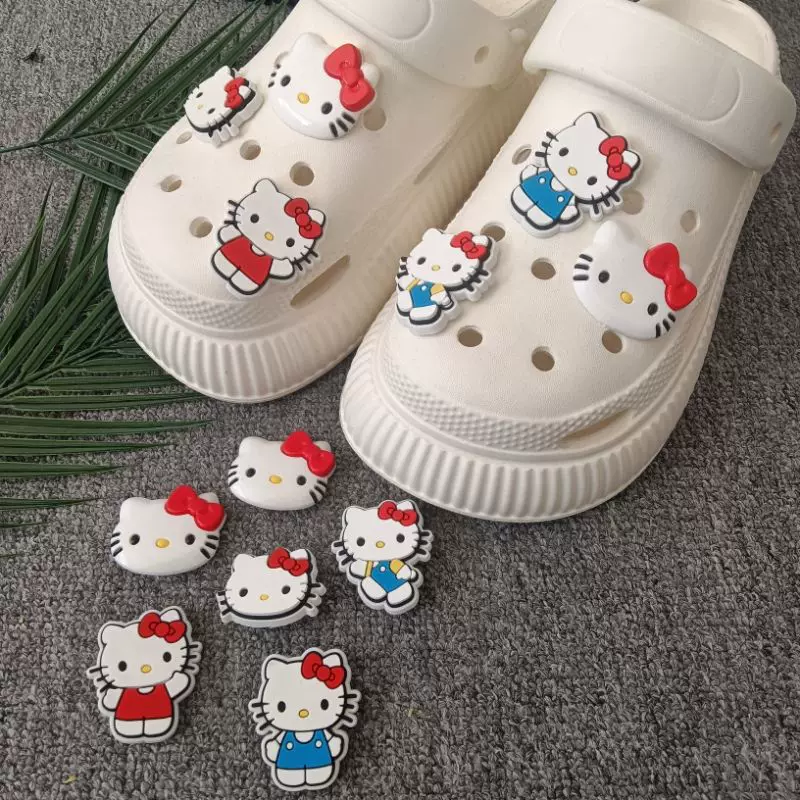 Hello Kitty, мультяшный милый трехмерный аксессуар, съемная пряжка для обуви, декор