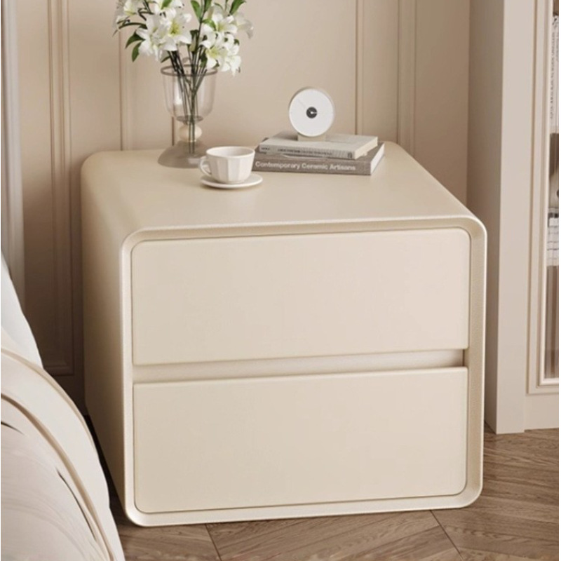 Mesa de cabezal de cama de madera maciza pequeña habitación doméstica al lado de la cama armario de almacenamiento estante de almacenamiento 2025 explosión lujosa sensación de alto nivel