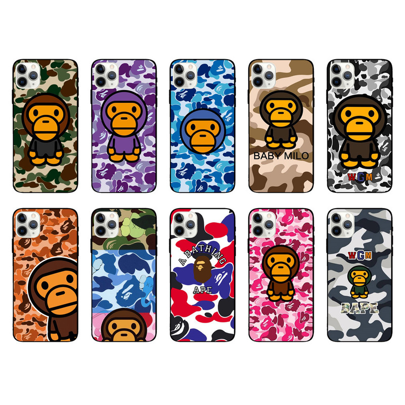 16 Trendy Brand Aape Cartoon Phone Case 17 Suitable for Apple 14 Pro Max Case 13 Anti-Drop Soft Case 15 for Men