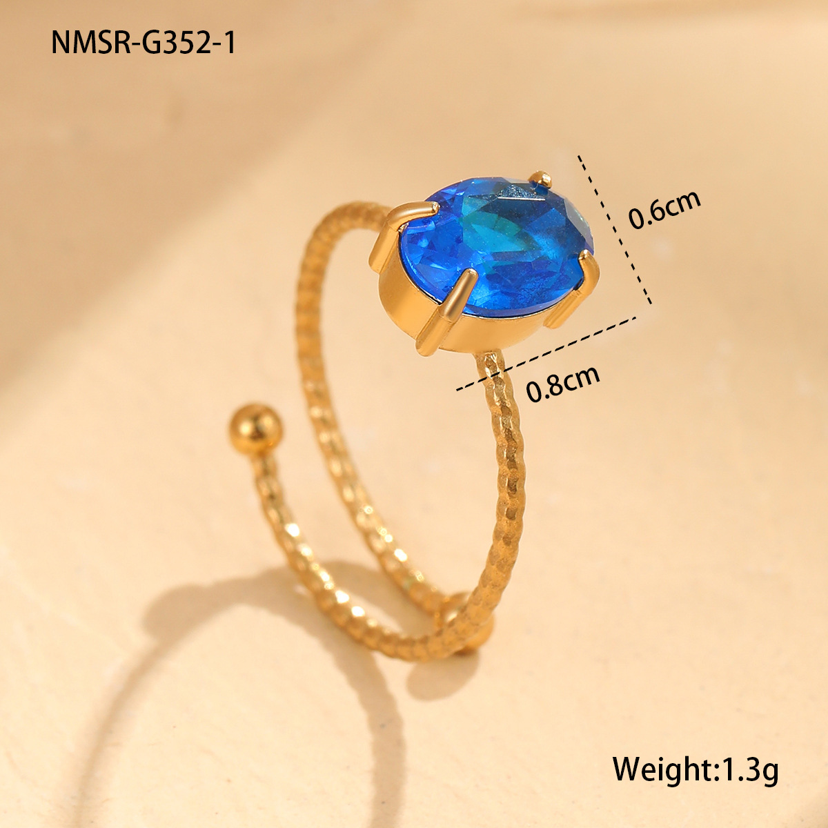 NMSR-G352-1 Blue Oval Ring
