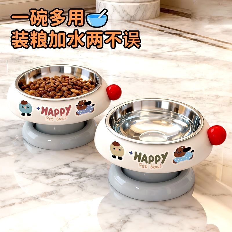 Stainless steel cat bowl, dog bowl, cat feeding bowl, cat bowl, food bowl, anti-knock over, cat and dog bowl, pet supplies, pet bowl 3