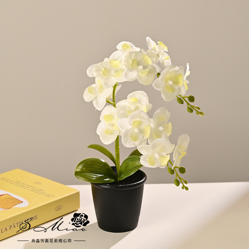 15 tela pequeña orquídea mariposa simulación bonsai decoración del hogar fotografía flores artificiales flores de boda pequeñas adornos flores simuladas
