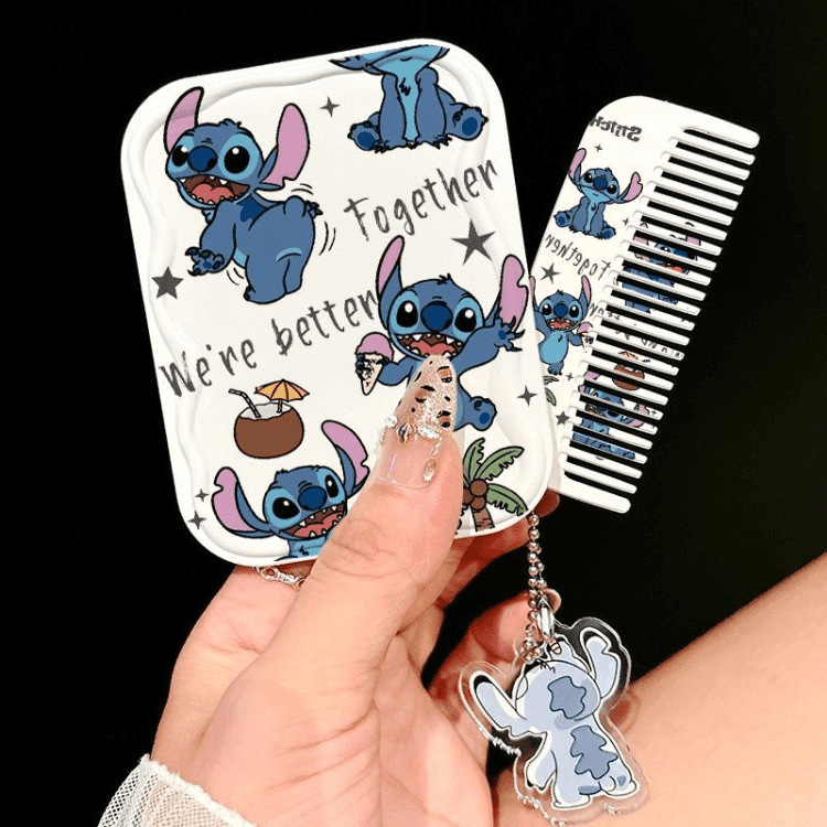 Cute gato pequeño espejo de dibujos animados espejo de maquillaje portátil alto valor facial estudiante de mano plegable espejo de maquillaje mujer