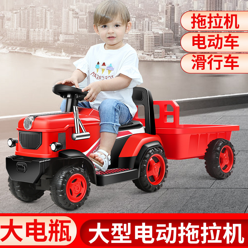 Tractor eléctrico para niños con cubo, coche de juguete grande para niños de 2 a 6 años, coche de carga de cuatro ruedas para niños image 5