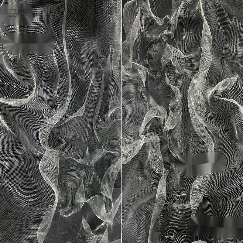 白灰可塑性钢丝网金属云雾网造型硬纱布料艺术材料设计师面料其他