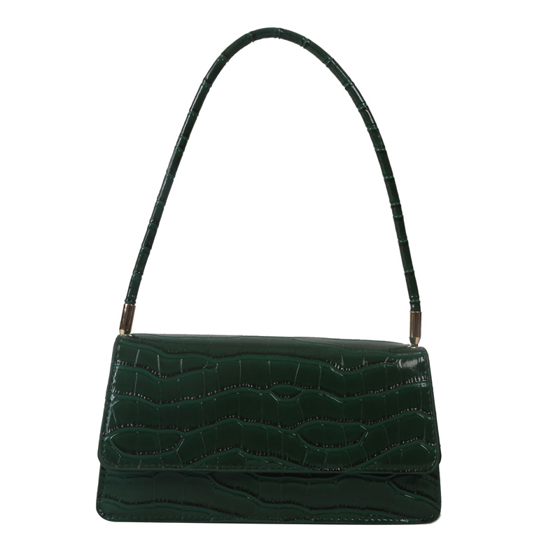 Elegante moda simple color sólido patrón de piedra ins bolsa de axilas mujer 2023 otoño nuevo bolso de hombro bolso de moda