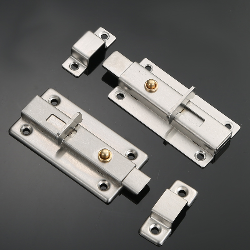 Stainless steel self-returning door hinge wooden bathroom door main door surface-mounted left and right door catch multi-purpose self-returning door bolt
