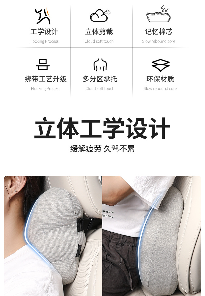 Amazon Creative Car Lumbar Headrest Set, Shell Lumbar Cushion and Backrest Handy Gadget for Driving for a Long Time Without Getting Tired
