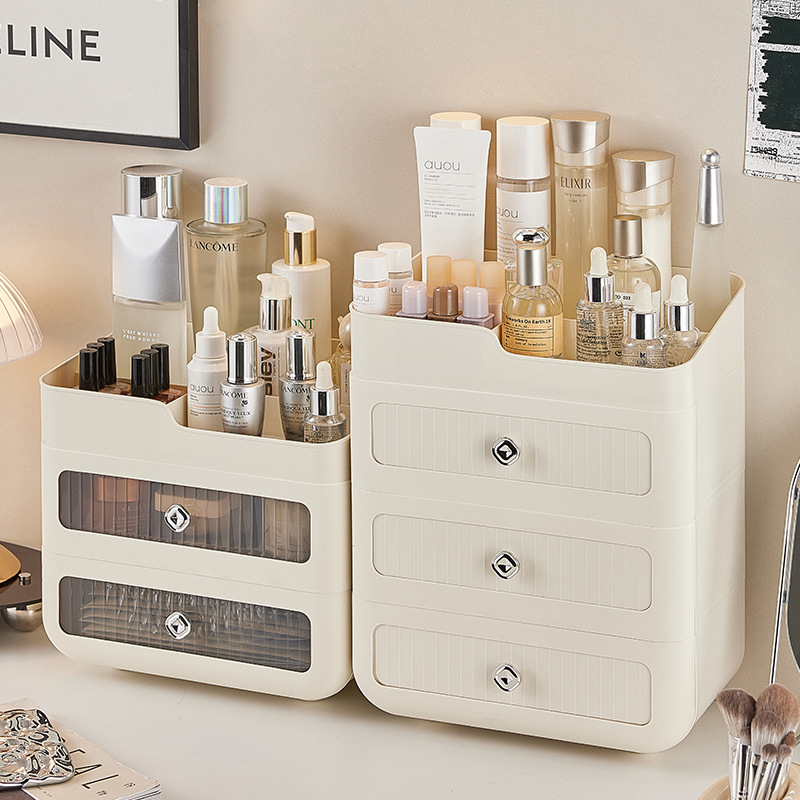Makeup storage box drawer-style makeup skincare box basket student dorm essential desk surface display rack