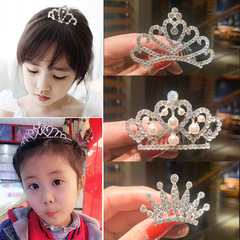 Children's crown tiara princess rhinestone girl little girl birthday crown headband bangs hair comb hair accessories for women