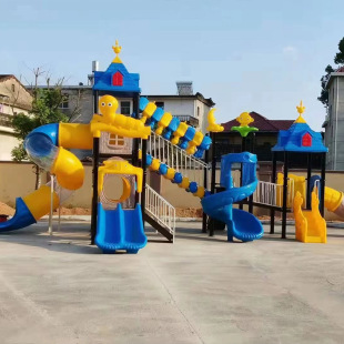 Large Outdoor Slide Combination Toy Community Park Micro-Terrain Slide Amusement Equipment Stainless Steel Drilling Factory