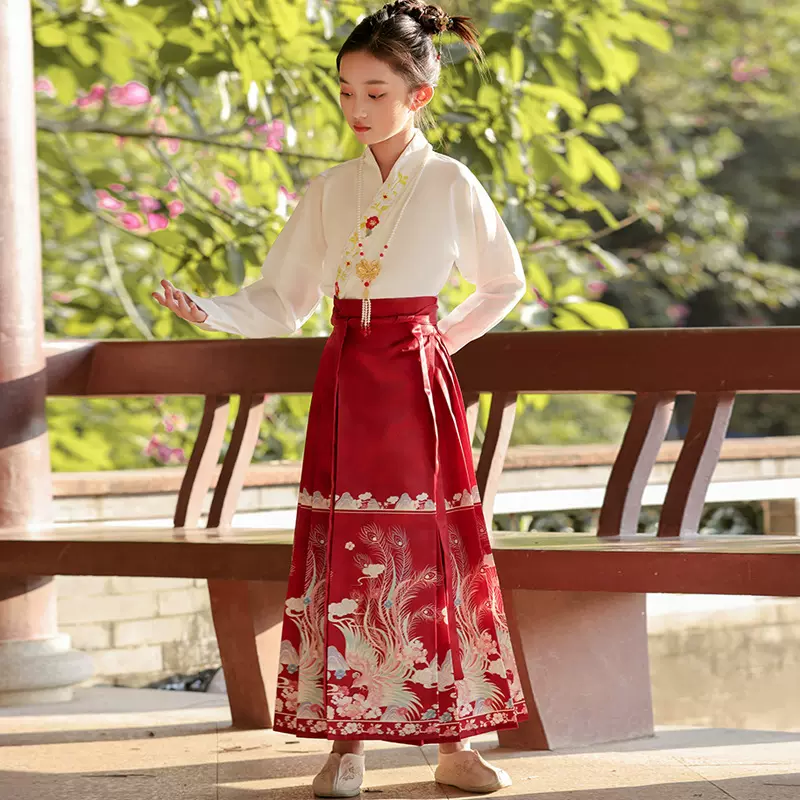 马面裙女童秋款儿童汉服2024新款套装国风古装女孩唐装古风春秋季