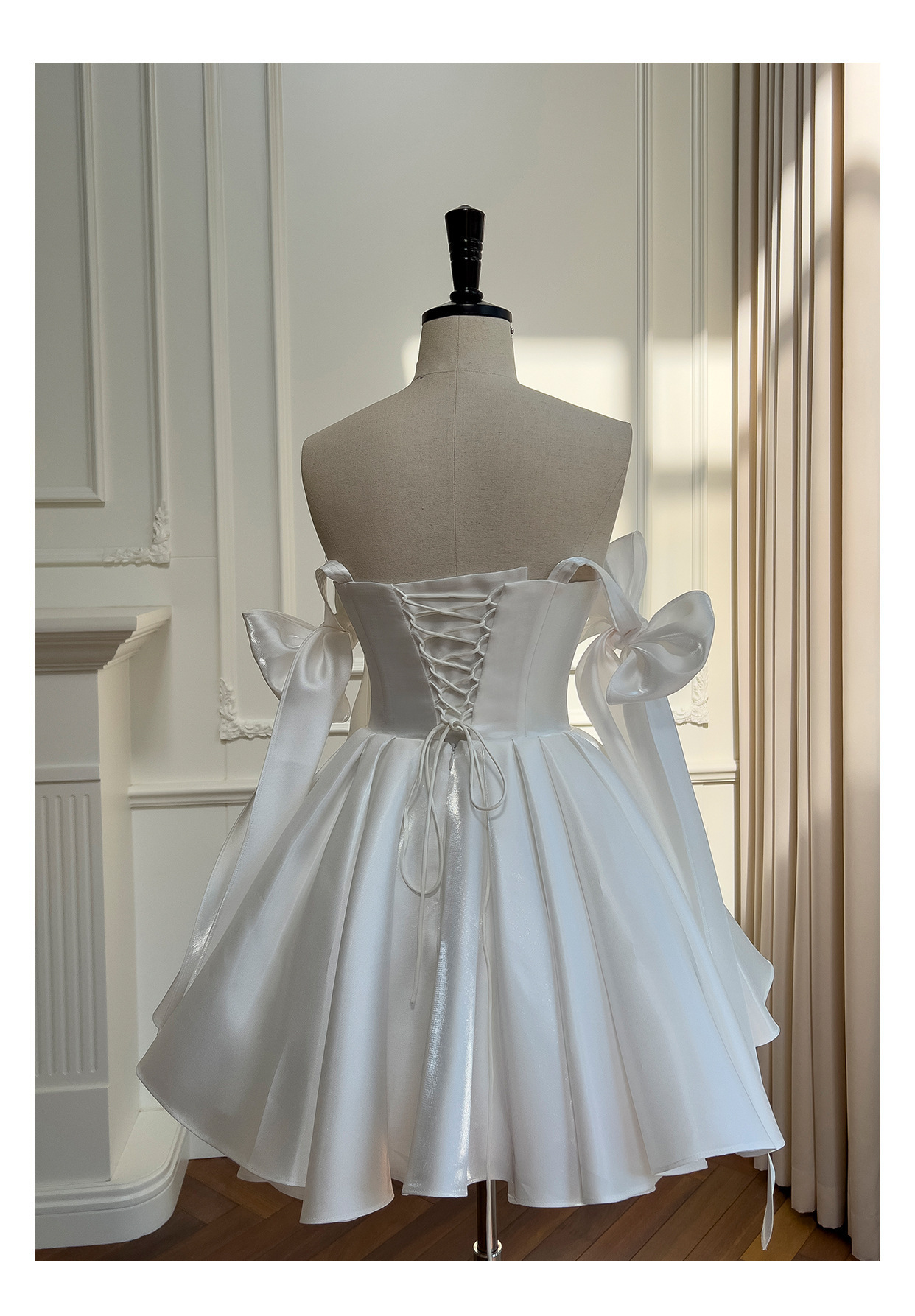 French-style Vintage Bow-tie 2026 New Model, Puffy Skirt, Strapless Mini Dress For Birthday Party_ecoleips.com