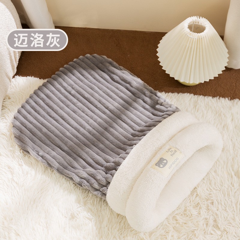 Plaid conejito otoño e invierno cálido gato engrosado saco de dormir gato nido perro cerrado perrera cama para mascotas estera