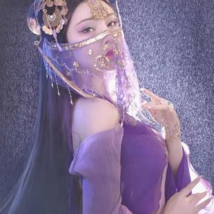 Belly Dance Veil Exotic Princess Cos Veil Western Style Dance Face Covering Ancient Style Han Dynasty Fairy Veil