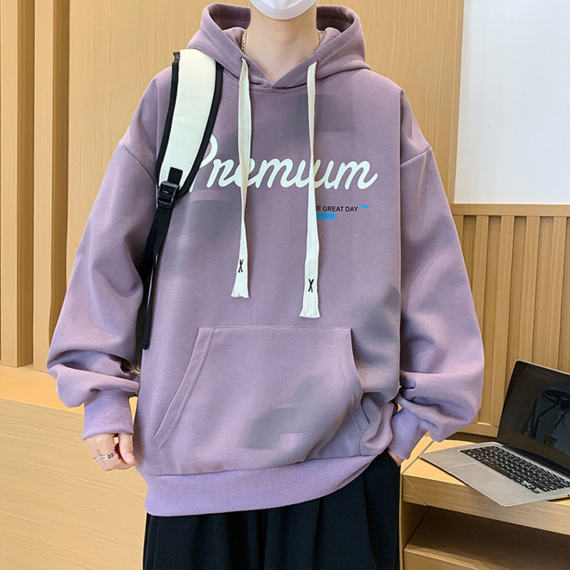春秋季长袖卫衣男孩初高中学生连帽外套青少年大童男装套头衫上衣|undefined