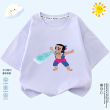 新款卡通动漫葫芦娃七兄弟短袖t恤夏季儿童中大童卡通上衣服水娃8