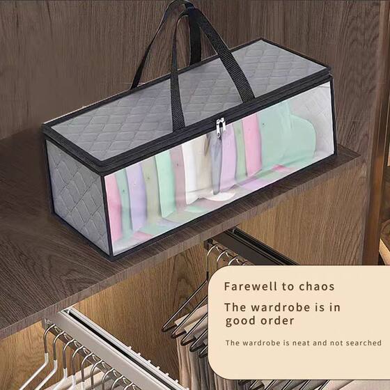 Transparent window bed bottom storage household bedroom clothes organizing storage box foldable storage bag moving packing bag