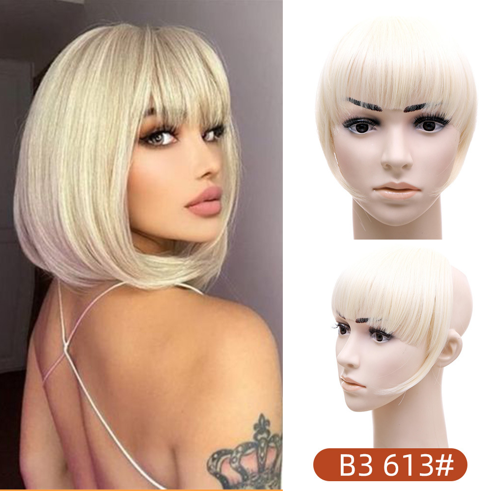 Comercio exterior peluca Liuhai pelucón mujer sin rastro fibra química cinturón de antepasados una pieza de espesamiento Qi Liuhai extensión al por mayor