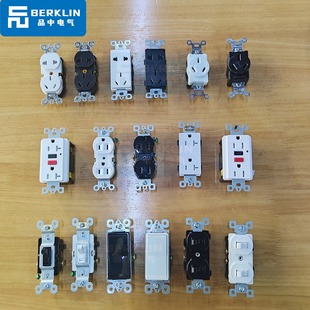 Berklin American Standard New National Standard Five-hole Medical Power Leakage Two Three Plug Switch Core Panel Socket UL Certification