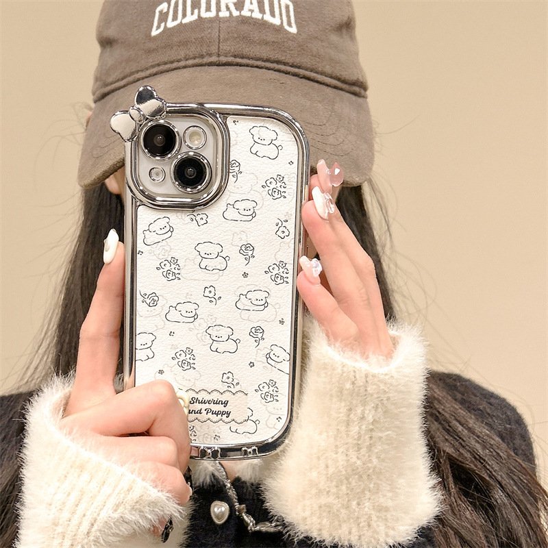 Nicho ins electrochapado perro pantalla completa para iPhone13/14ProMax teléfono caso 12 Apple 15PM hembra 14