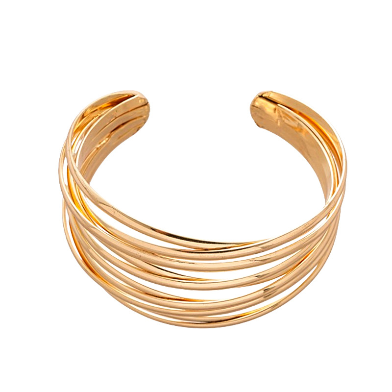 Europa y los Estados Unidos cruzan fronteras multicapa abertura pulsera de moda personalidad fría pulsera de viento nicho de alta calidad joyas al por mayor