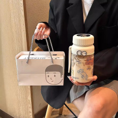 新商品のかわいいグラスのコーヒーカップの携帯のお茶は大容量のコップを漏らします。