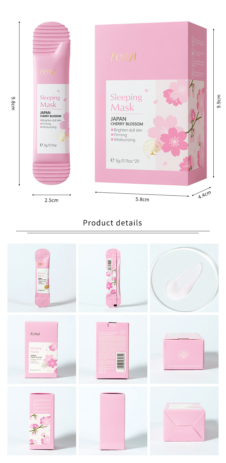 FENYI Cherry Blossom Sleep Mask Box 3g*20 Shopee AliExpress Supply manufacturer wholesale supply undefined
