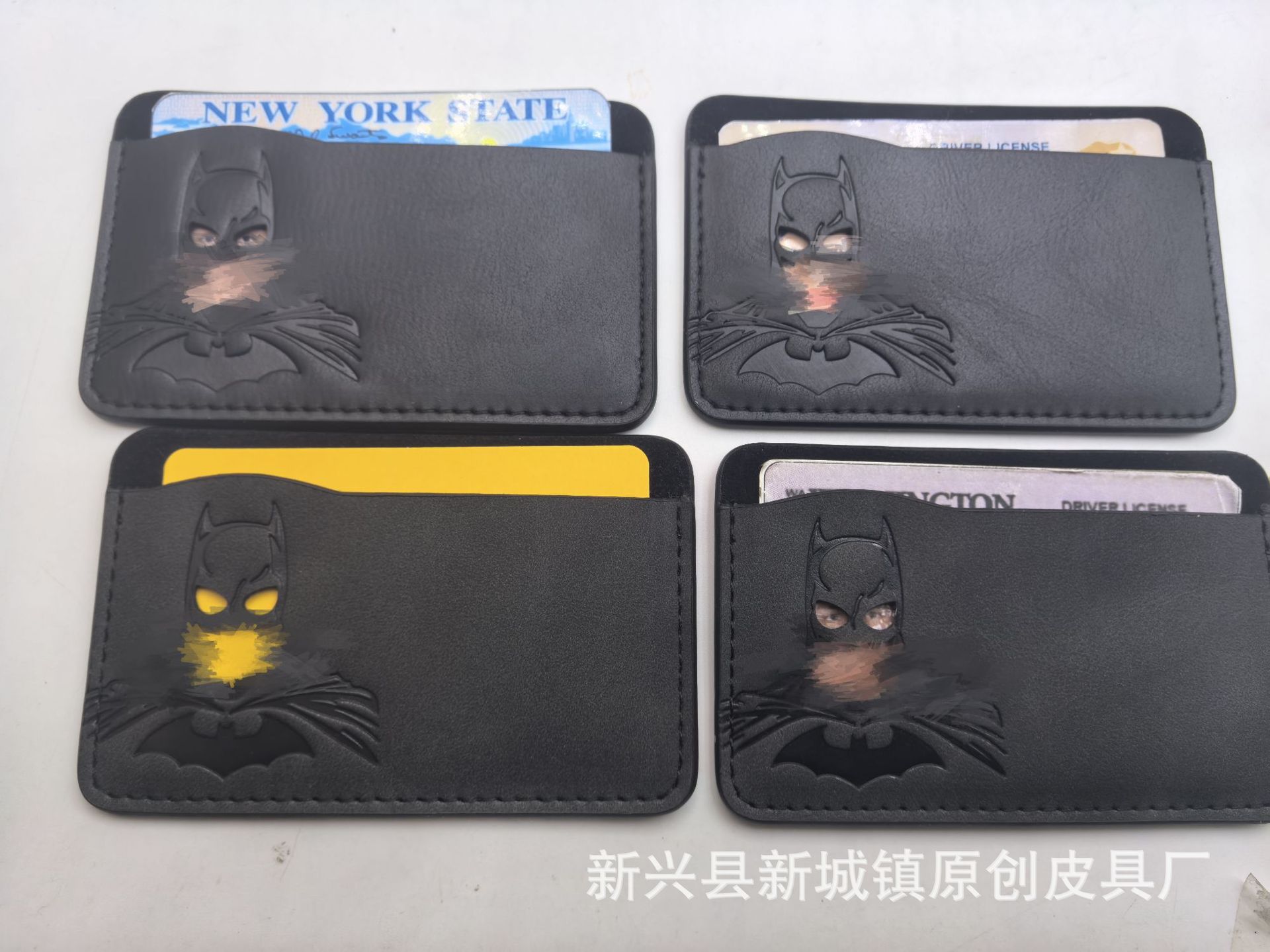 Bolsa de tarjeta bancaria de posición de tarjeta múltiple ultrafina, funda de tarjeta corta minimalista, monedero de cuero para hombre, murciélago de equipo de héroe transfronterizo