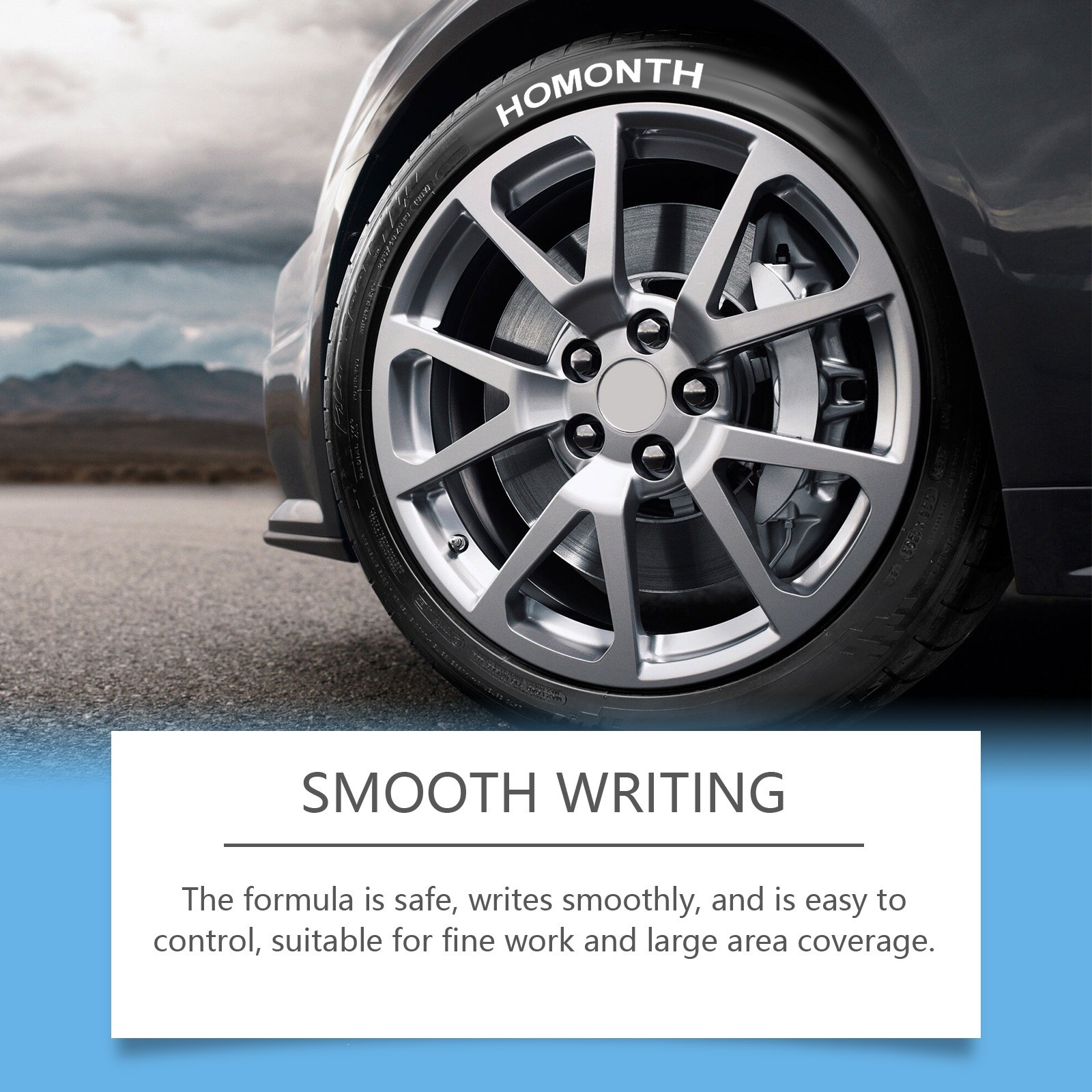 Homonth White Tire Paint Pen, Non-Fading Car Tire Paint Pen, Creative DIY Oil-Based Pen