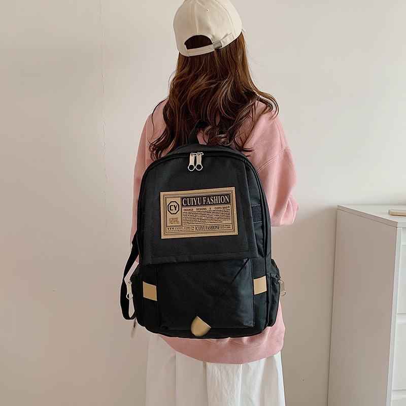 Zaino da donna 2024, zaino da studente in tinta unita di nuova tendenza, zaino portatile alla moda e versatile, di grande capacità_voghion.com