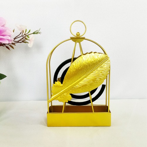 Factory direct sales creative birdcage mosquito coil rack golden mosquito coil plate fireproof gray box wire incense rack home decoration