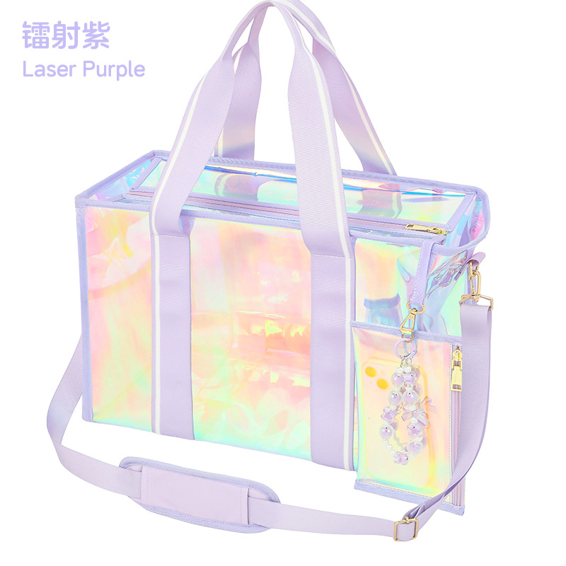 Bolso de mujer de PVC mágico de venta caliente transfronterizo bolso de playa con láser bolso de mensajero de gran capacidad bolso Tote fruta impermeable