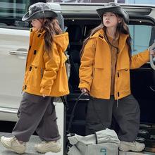 女童三合一冲锋衣户外秋装2025新款时尚运动外套加厚内胆儿童夹克