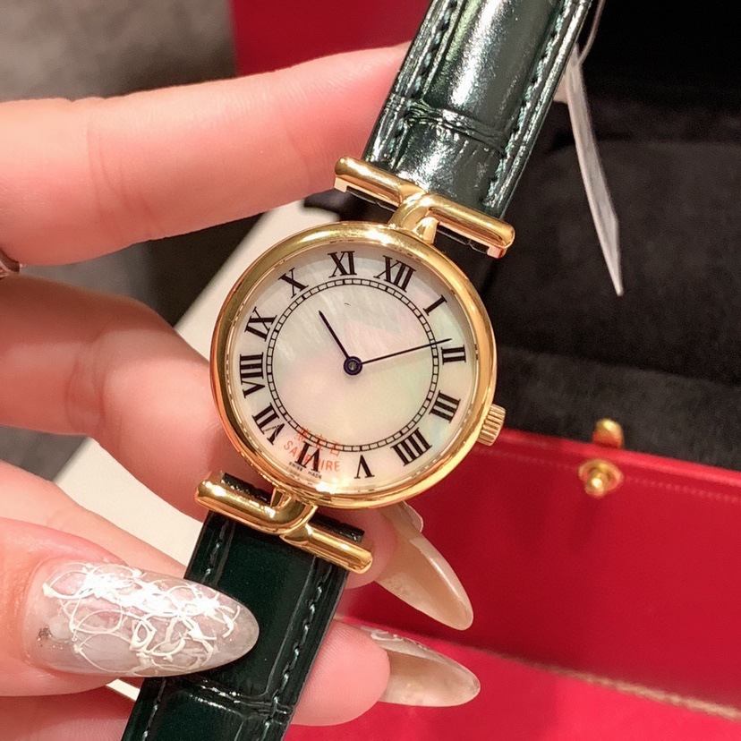 Classic antique retro elegant sapphire watch stainless steel