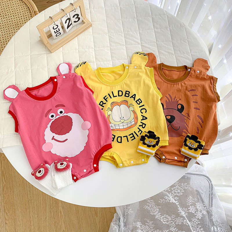 Summer cartoon bodysuit for new born