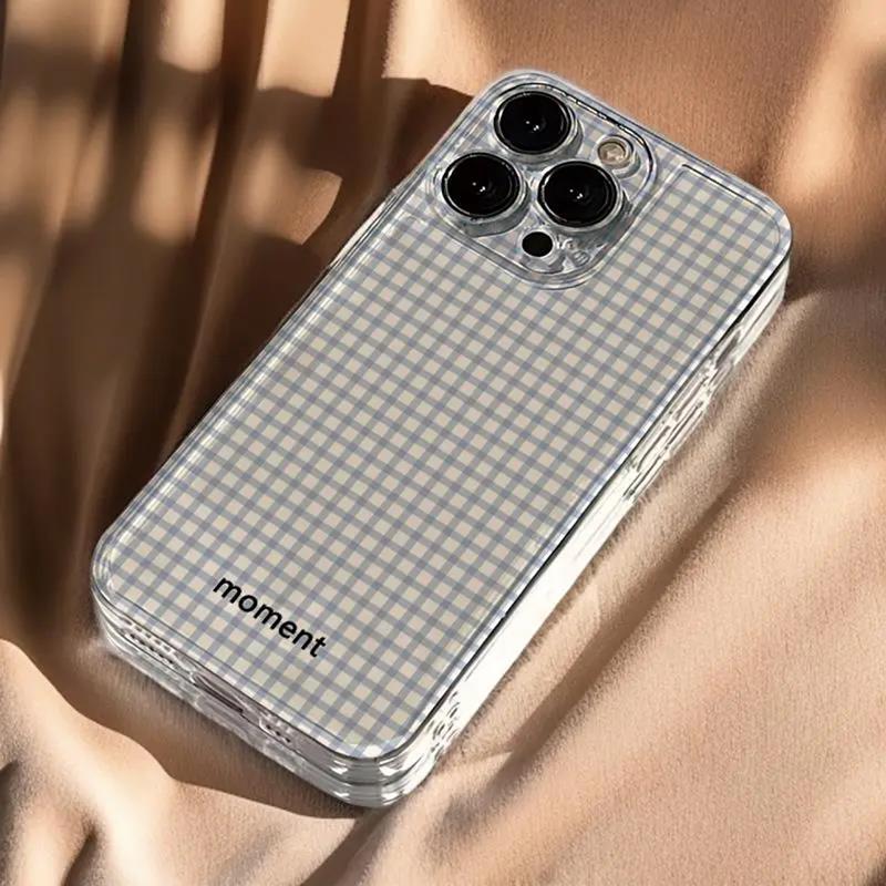 Blue lattice moment for red rice 14R mobile phone case women's net red 13C frosted Note12Turbo new 105