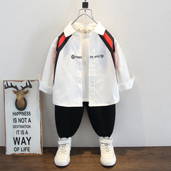 兒童裝男童襯衫兒童春裝襯衣2024春秋季新款洋氣小男孩春季寸衫潮