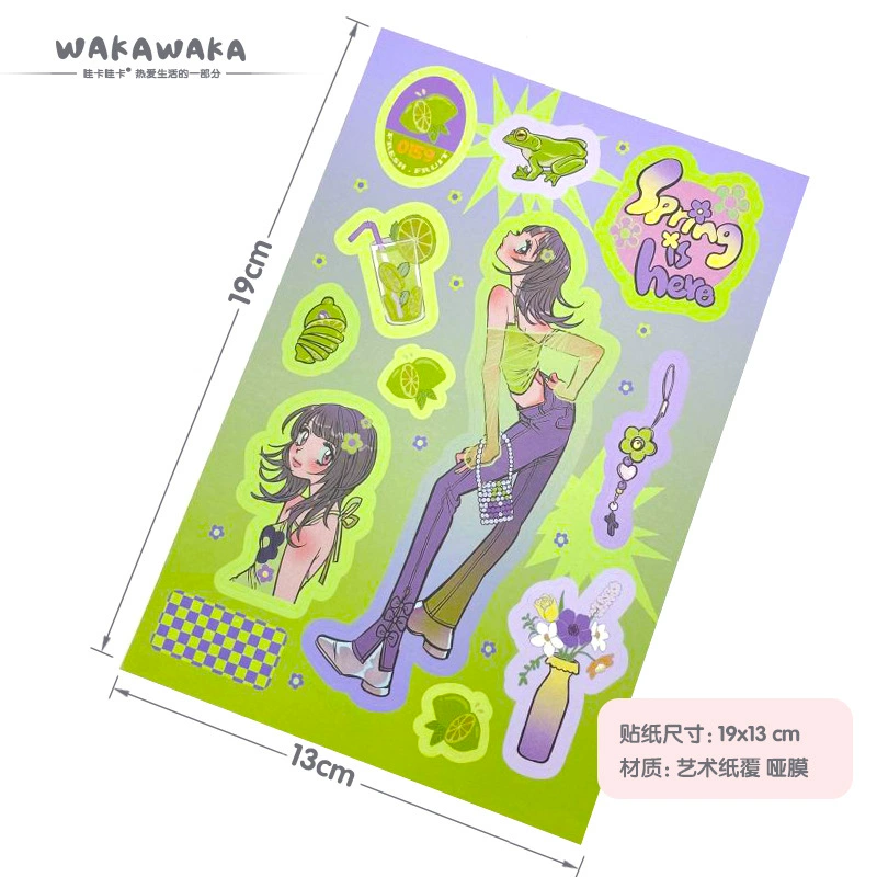 [domi贴纸书手帐整本韩国人物素材贴 ins风咕卡手帐贴纸工厂批发]