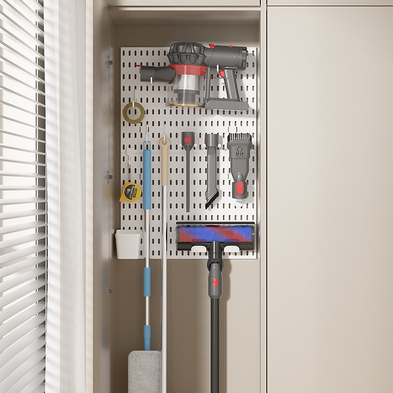 Wall Tool Pegboard Storage Vacuum Cleaner No-Drill Hanging Rack Household Thickened Rust-Proof Broom Storage Shelf Wall Tool Pegboard Storage Vacuum Cleaner No-Drill Hanging Rack Household Thickened Rust-Proof Broom Storage Shelf