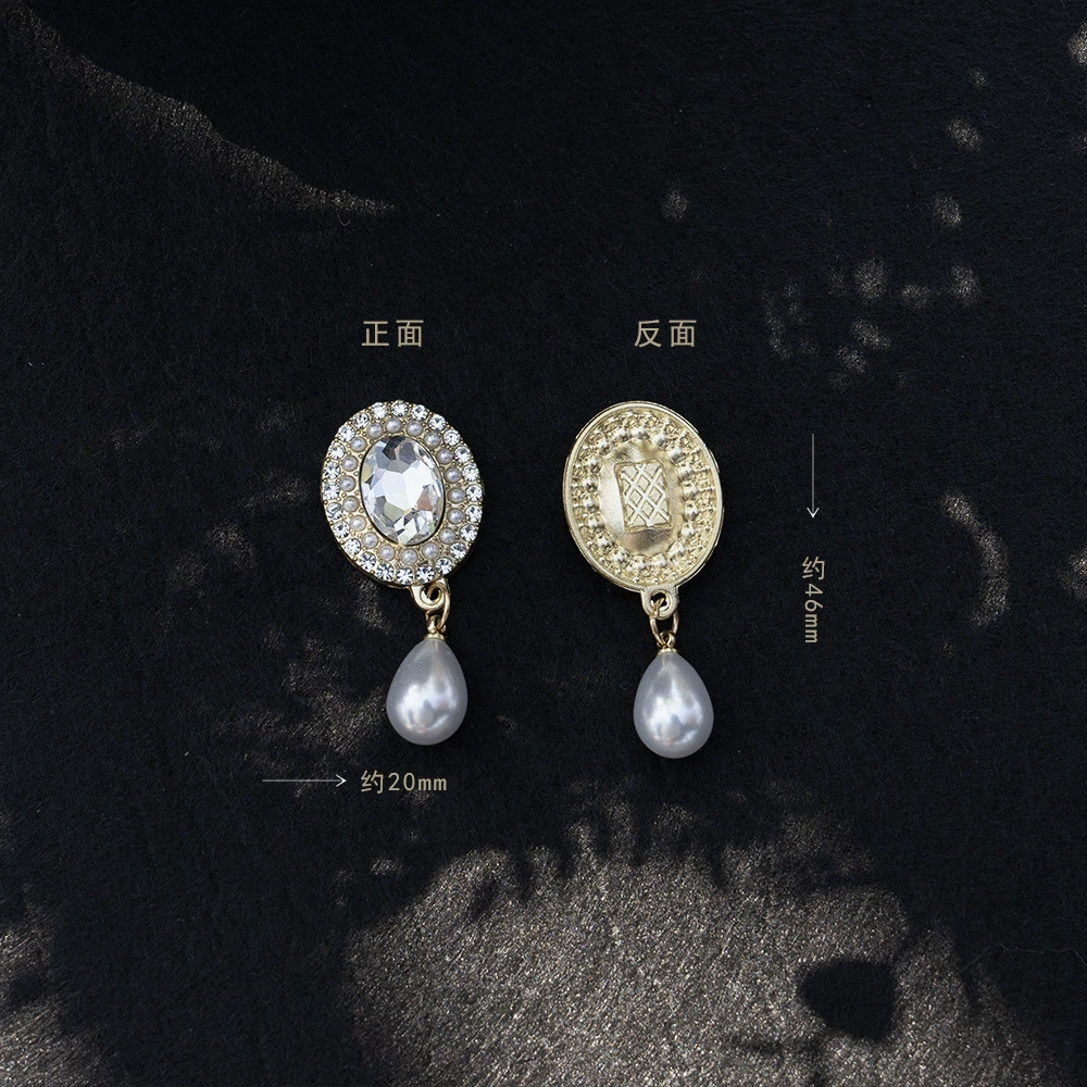 Metal accessory pearl, pendant with bow, DIY