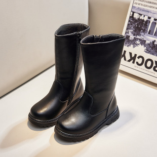 2024 Autumn and Winter New Children's Shoes Solid Color Long Boots Girls Fashion Single Boots Princess Boots Girls Boots