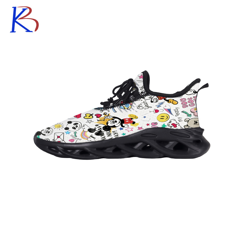 Customized Cute Cartoon Mouse Pattern Printed Blade Fly-Knit Mesh Shoes Running Breathable Versatile Sports Shoes Cross-Border