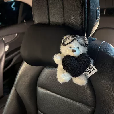 Headrest – cushion for girls - car-accessories-single-black-comfortable-neck-support-bear-headrest