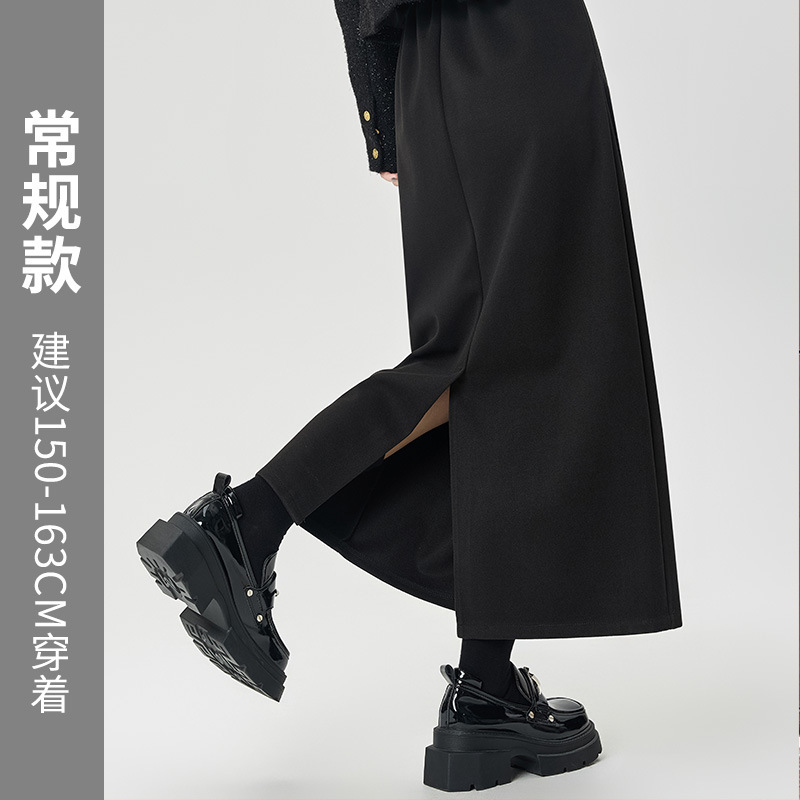 醋酸半身裙女秋冬2025新款高腰显瘦a字包臀裙美拉德棕色裙子|undefined